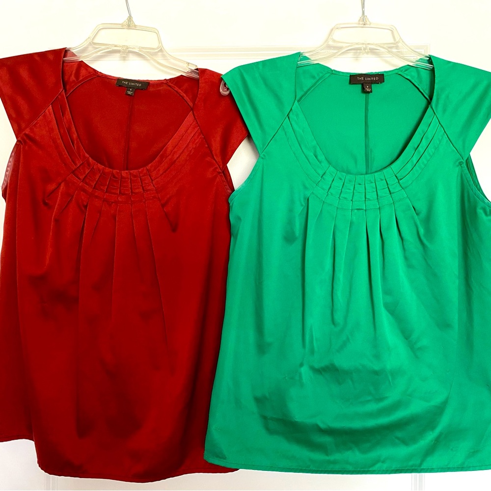 The Limited Green and Burnt Orange Tops